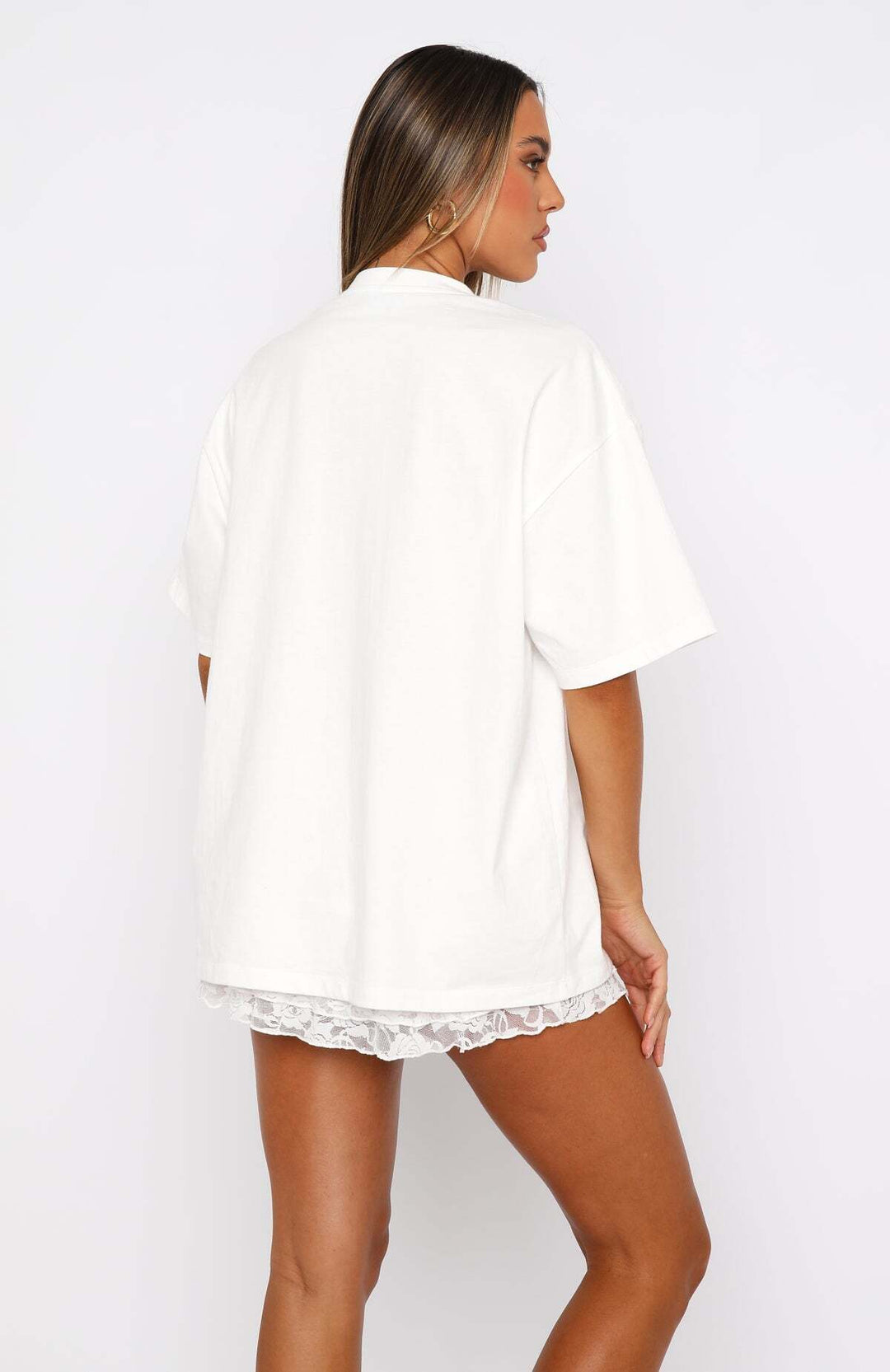White Fox - With Love Forever Oversized Tee – White/Pink
