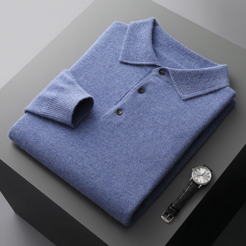 Cashmere Long Sleeve Polo Shirt