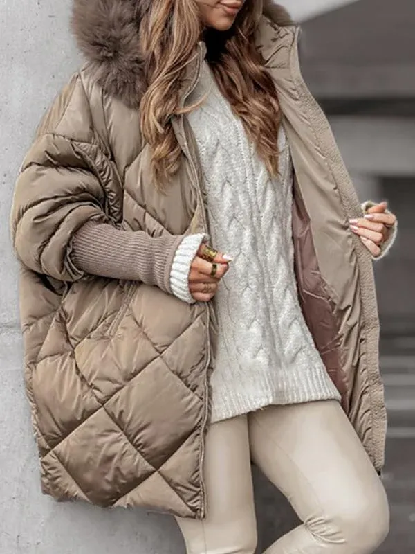 Women's Winter Zip-Up Hoodie Diamond Extra Set