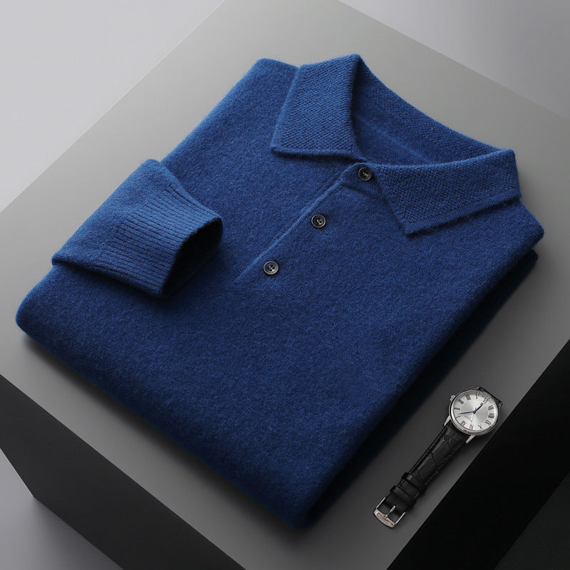 Cashmere Long Sleeve Polo Shirt