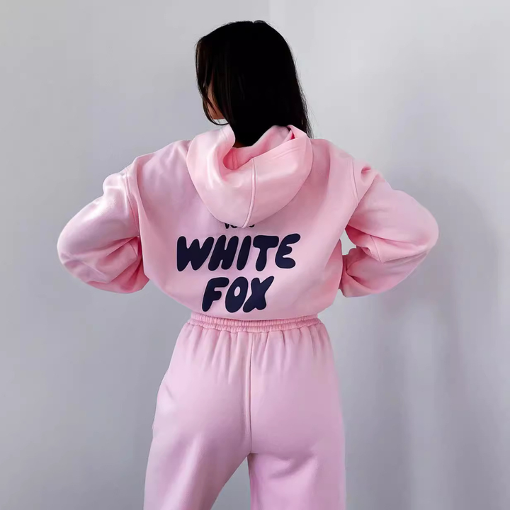 Oversized Hoodie and Sweatpants Set – Women’s Pink Street Style