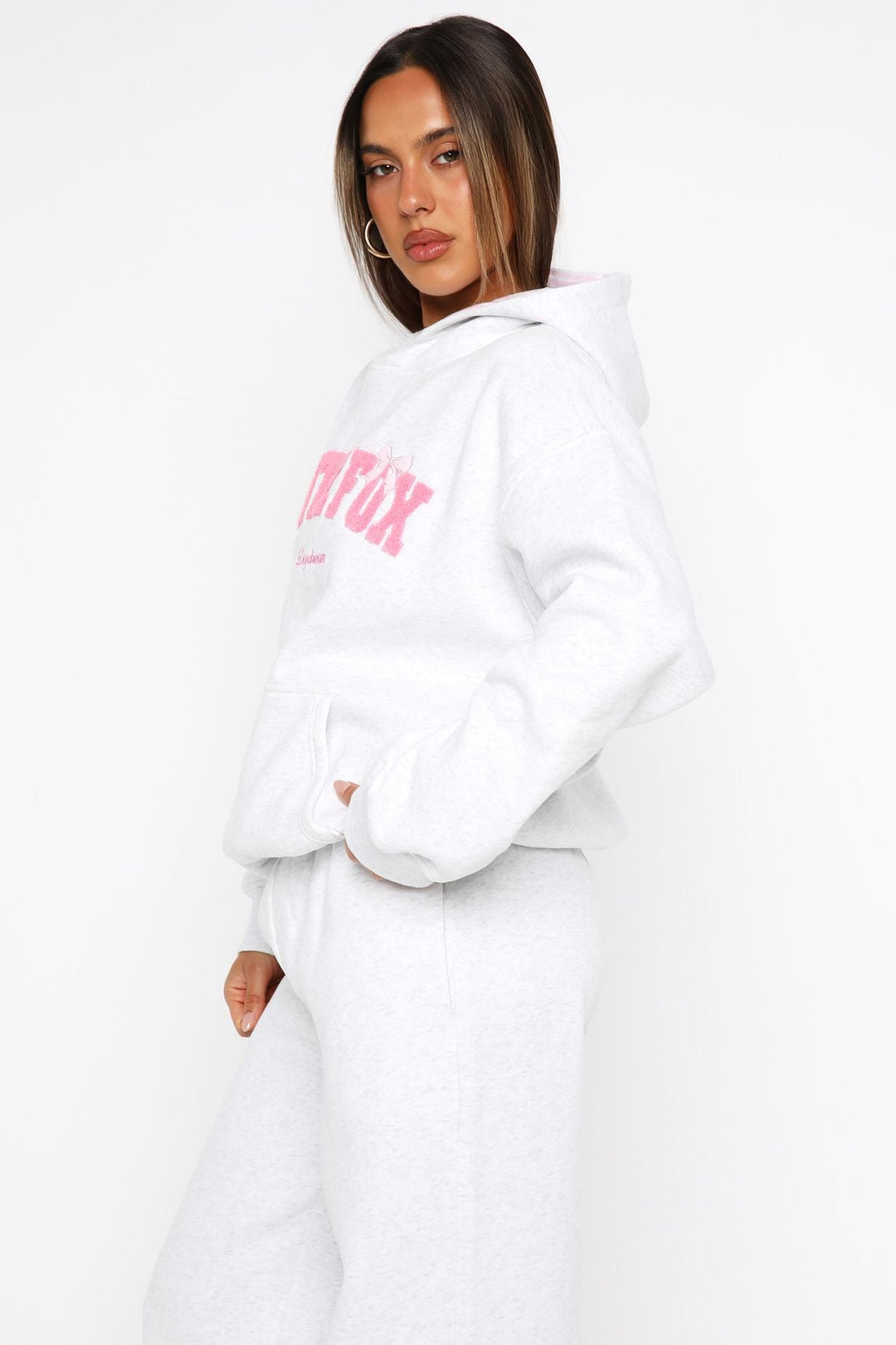 White Fox - Bow Detail Oversized Hoodie