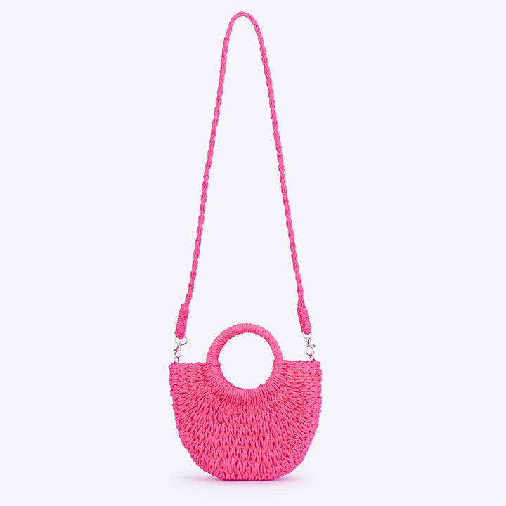 Bohemian Woven Straw Handbag – Natural Texture