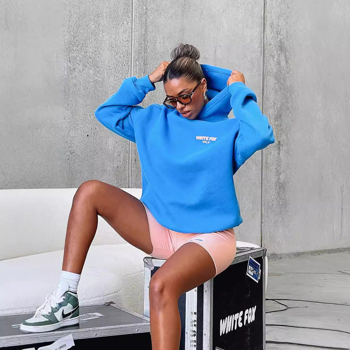 Blue Oversized Hoodie – Women’s Pullover Sweatshirt