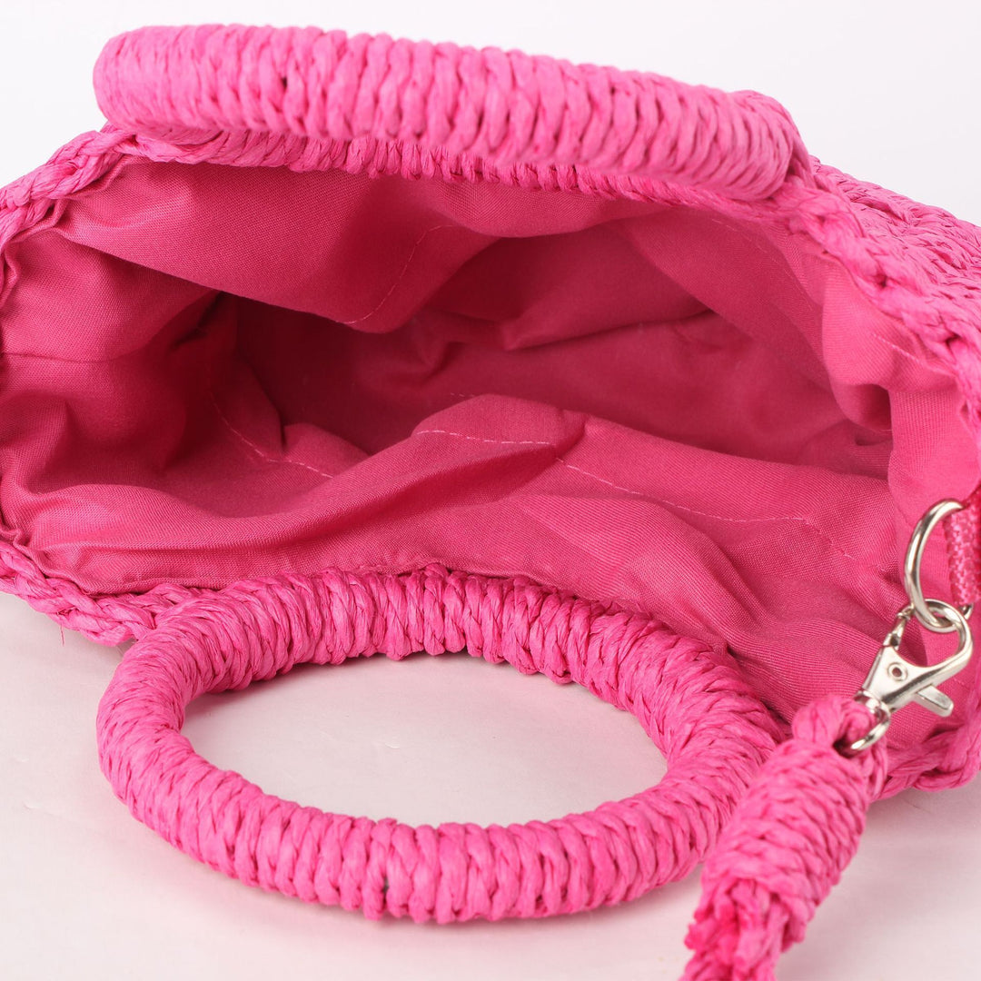 Bohemian Woven Straw Handbag – Natural Texture
