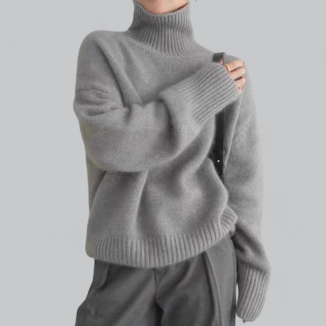Women's Elegant Cashmere Turtle Neck Pullover Sweater for Stylish Comfort