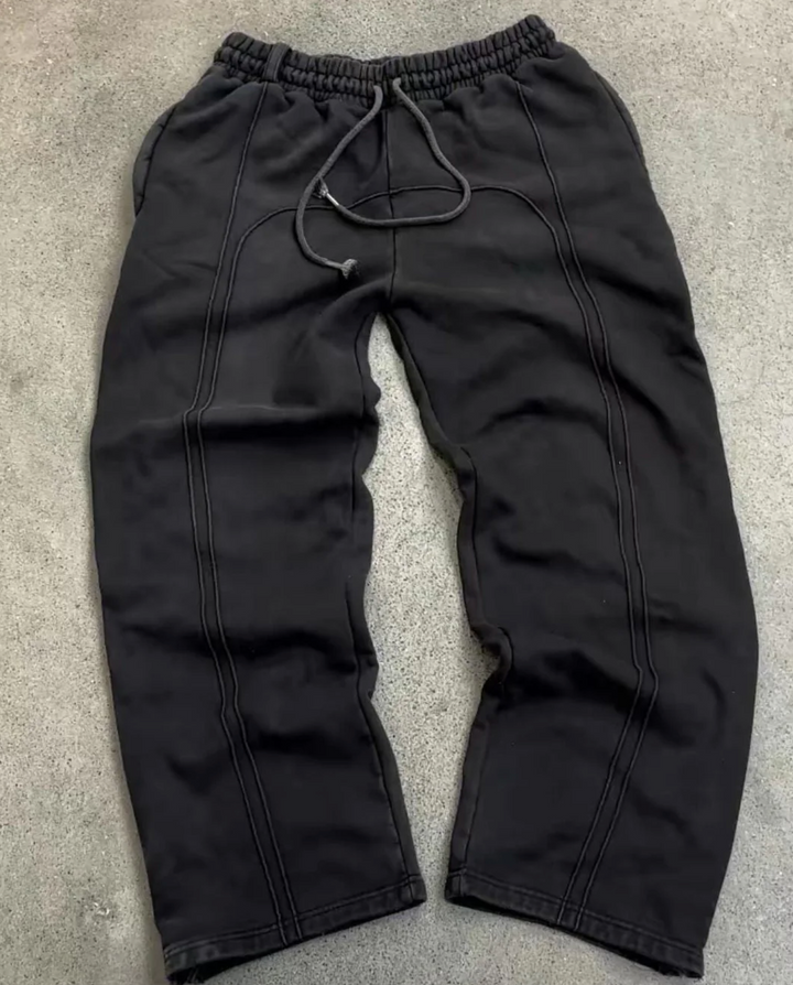 Unisex Streetwear Sweatpants – Heavyweight Joggers with Elastic Waist & Cuffed Ankles