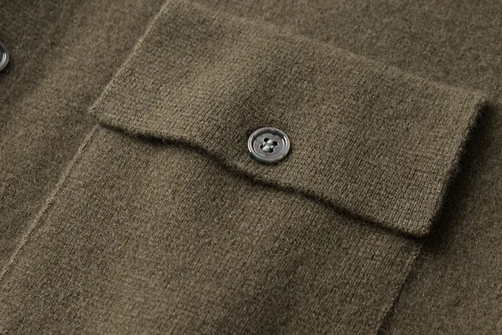 Premium Cashmere Polo Jacket | Luxurious Fine Knit Cardigan for Men