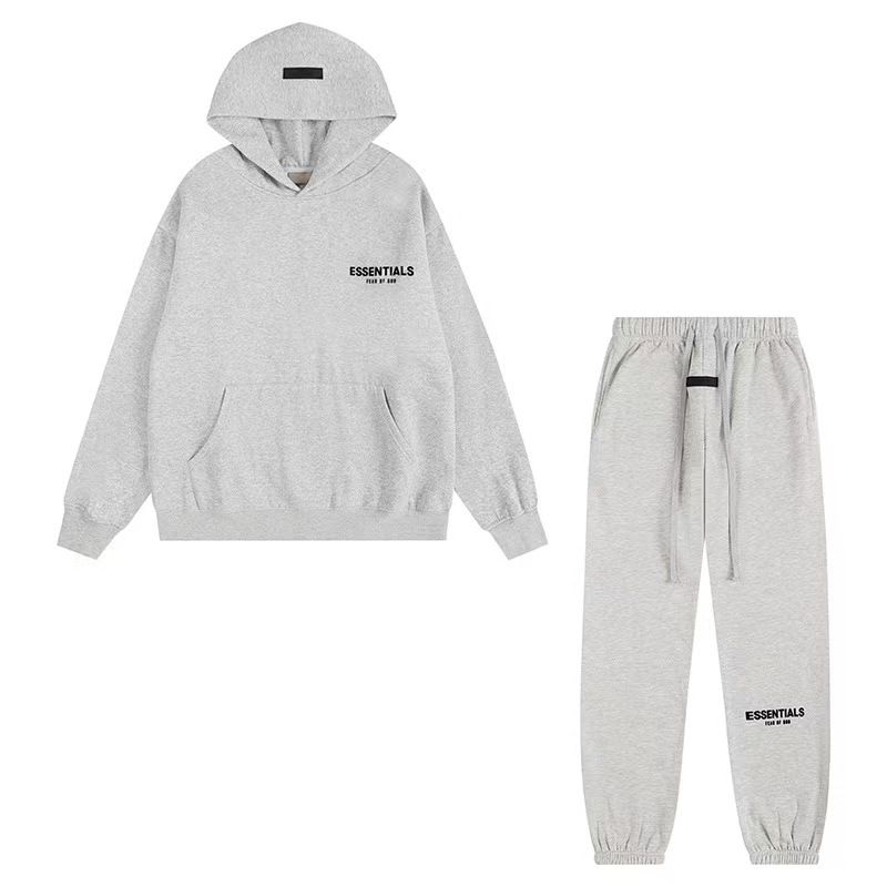 FEAR OF GOD Essentials Unisex Fleece Set – Cozy Streetwear Hoodie & Pants