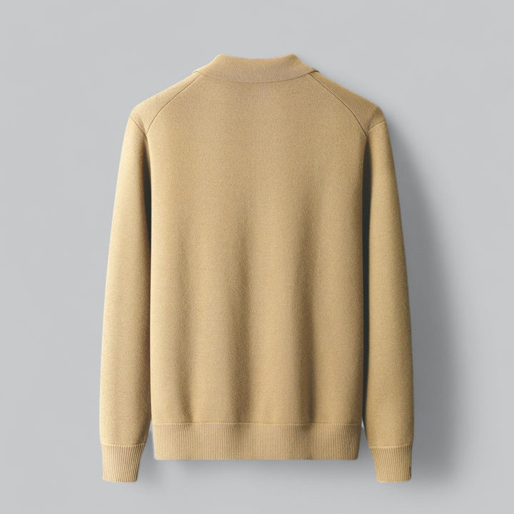 Premium Cashmere Polo Jacket | Luxurious Fine Knit Cardigan for Men