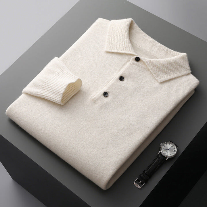 Cashmere Long Sleeve Polo Shirt