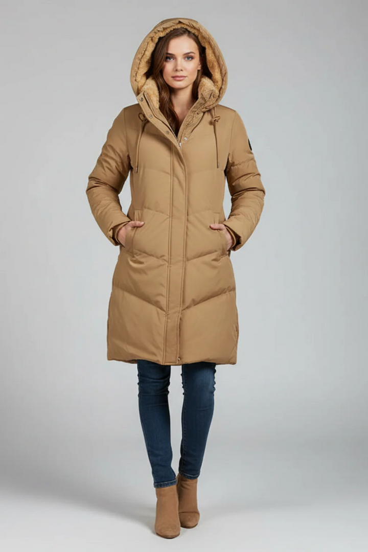 Women Coat - Women’s Elegant Quilted Hooded Winter Coat