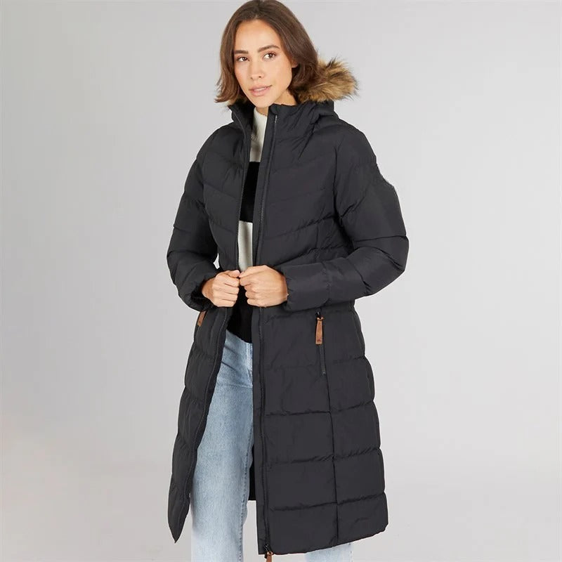 Women’s Long Waterproof Padded Hooded Coat