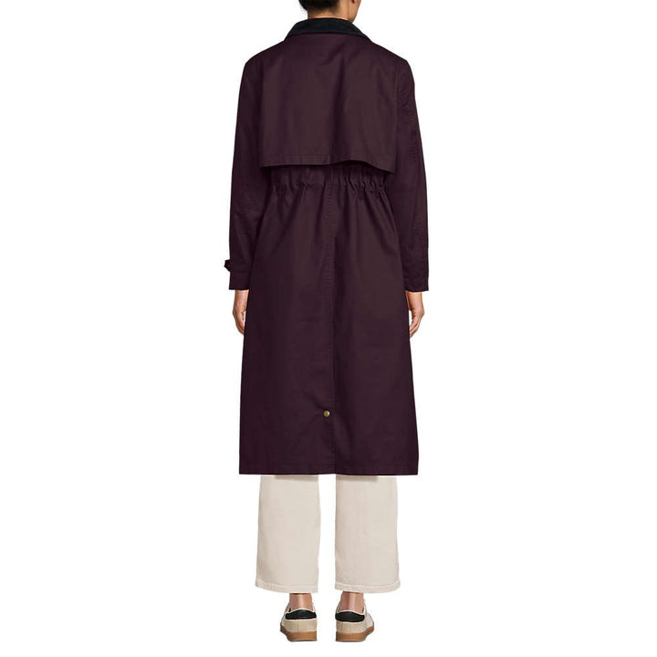 Women's Long Waterproof Waxed Coat with Hood