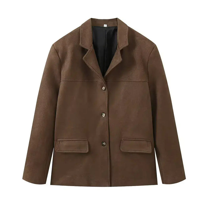 Women’s Oversized Brown Trench Coat – Wide Lapel, Autumn/Winter Essential