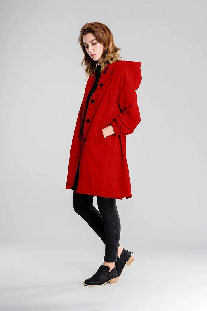 Women’s Oversized Waterproof Hooded Windbreaker – Lightweight Rain Jacket