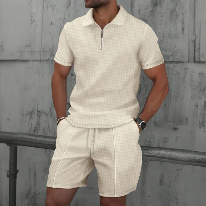 Men’s Cotton Polo & Shorts Matching Set