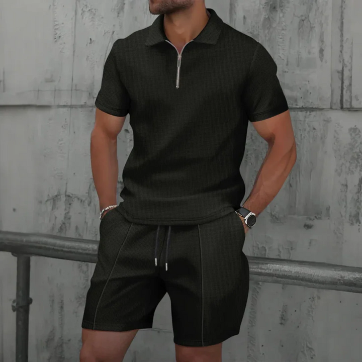 Men’s Cotton Polo & Shorts Matching Set