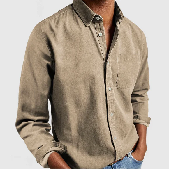 Men’s Soft Cotton Blend Denim Shirt – Casual & Comfortable