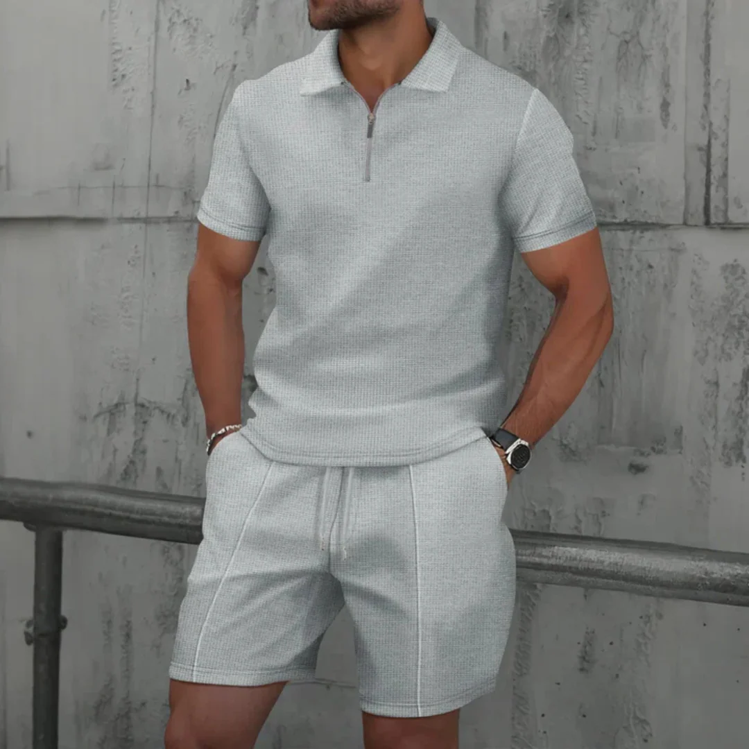 Men’s Cotton Polo & Shorts Matching Set