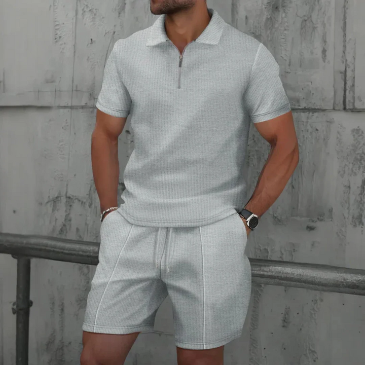 Men’s Cotton Polo & Shorts Matching Set