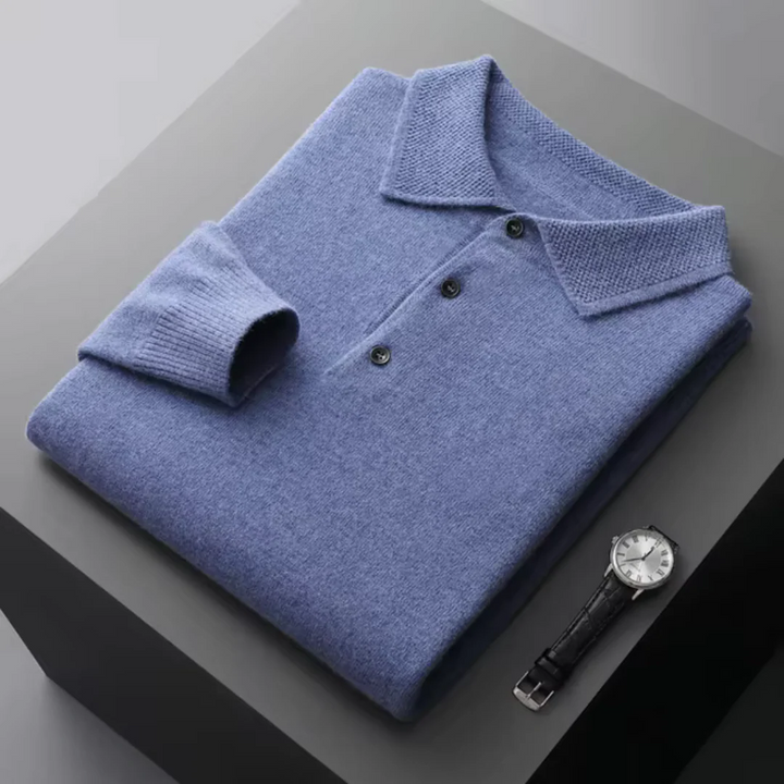 Men’s Wool Polo – Soft, Warm & Stylish