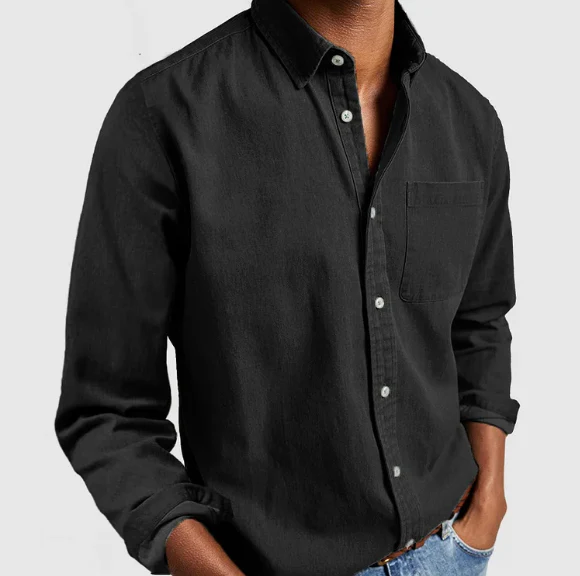 Men’s Soft Cotton Blend Denim Shirt – Casual & Comfortable