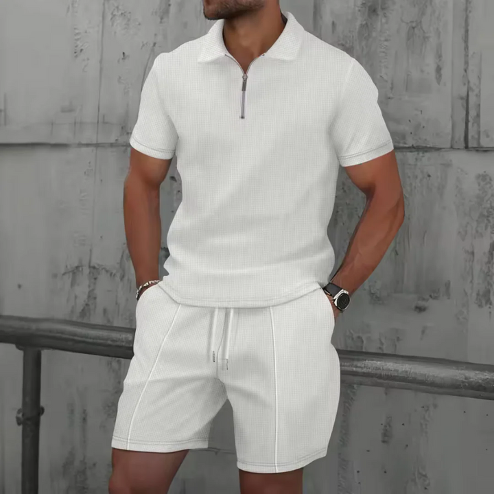 Men’s Cotton Polo & Shorts Matching Set