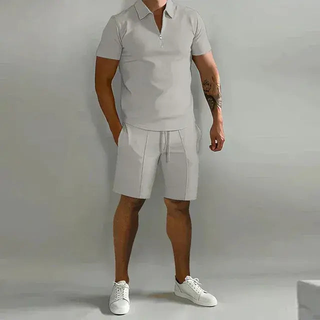 Men’s Polo & Shorts Set – Modern Luxury Casual Wear