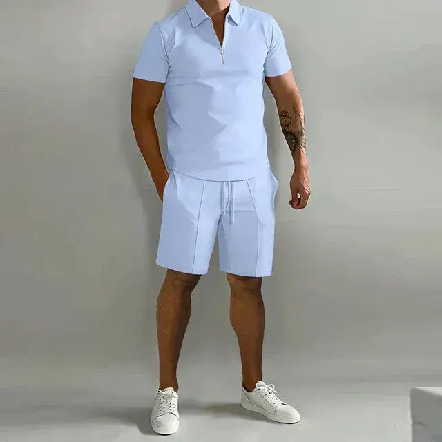 Men’s Polo & Shorts Set – Modern Luxury Casual Wear