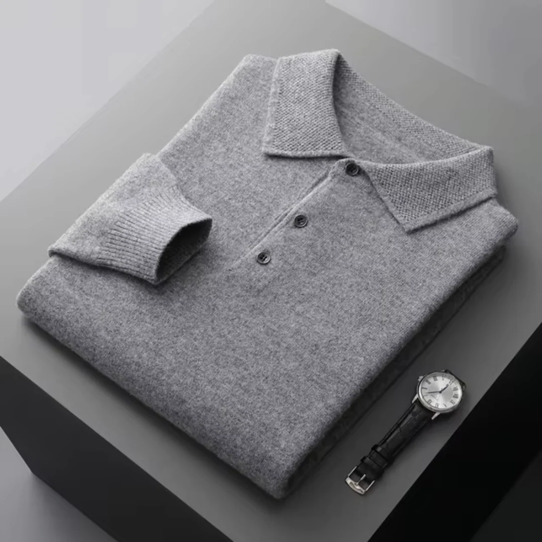 Men’s Wool Polo – Soft, Warm & Stylish
