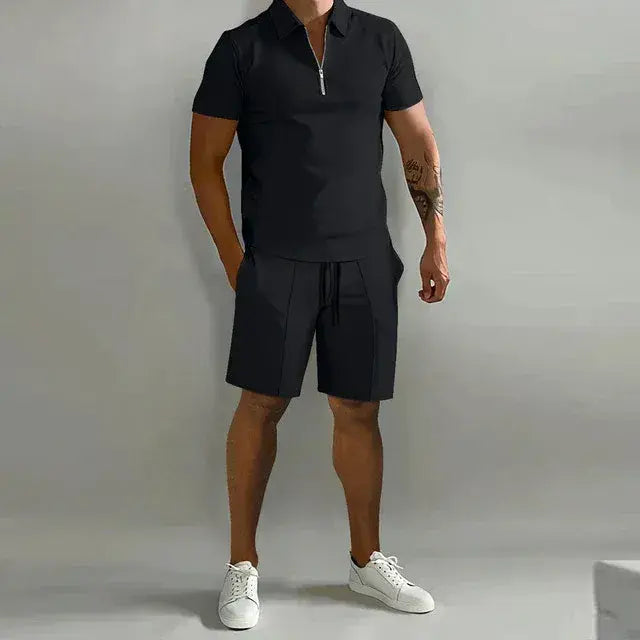 Men’s Polo & Shorts Set – Modern Luxury Casual Wear