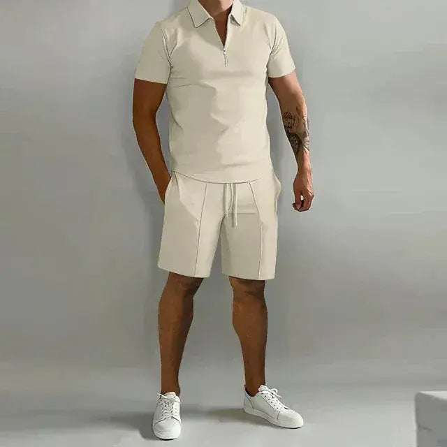 Men’s Polo & Shorts Set – Modern Luxury Casual Wear