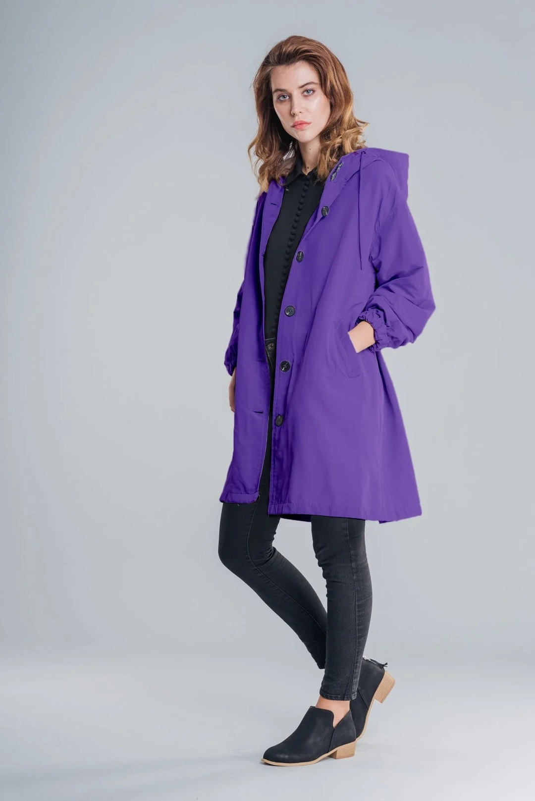 Women’s Oversized Waterproof Hooded Windbreaker – Lightweight Rain Jacket