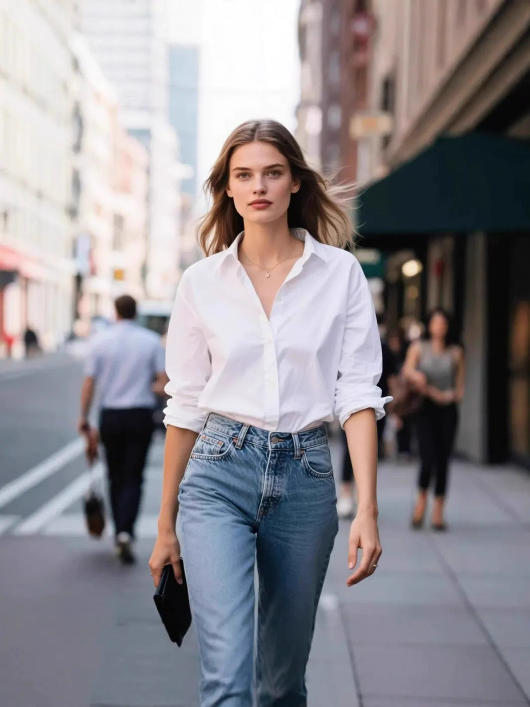Classic Long-Sleeve Button-Up Shirt for Women