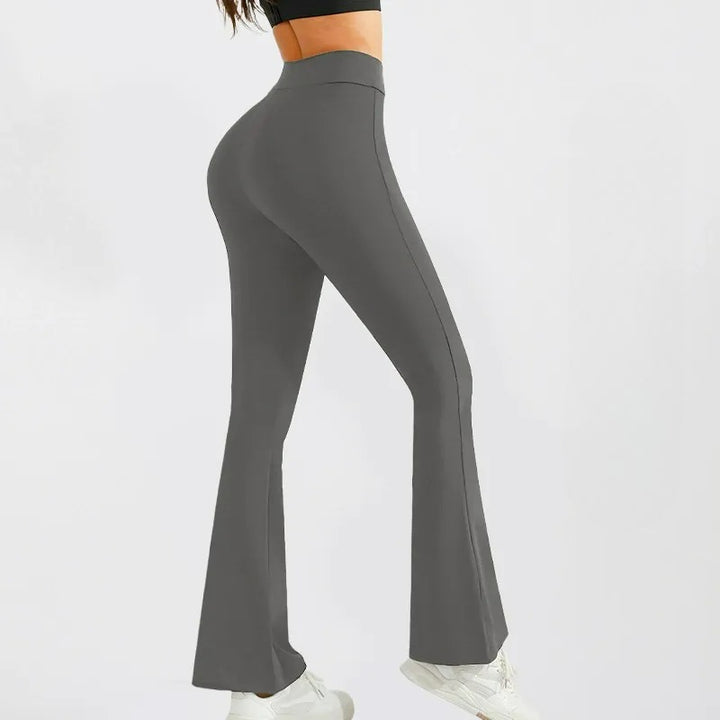 High-Waist Flared Fitness Pants with Pockets