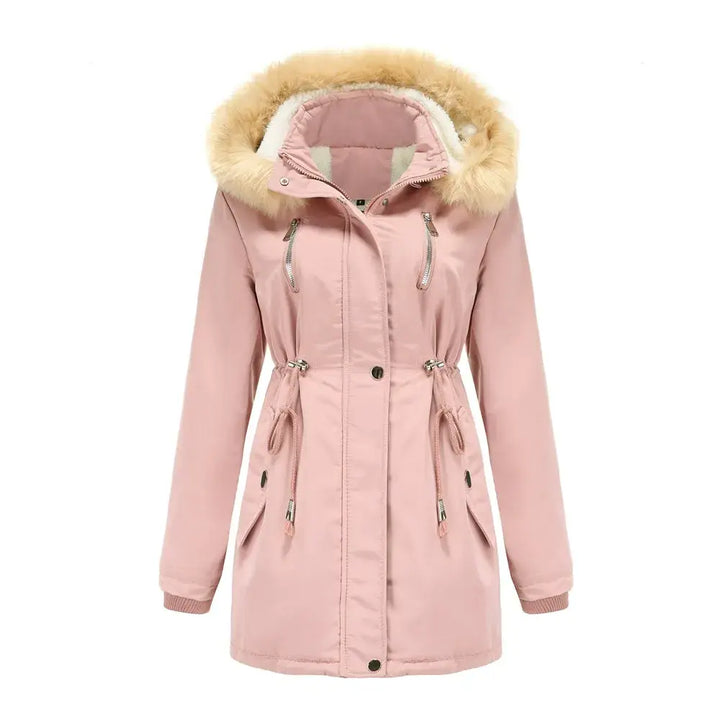 Hooded Winter Parka with Faux Fur Trim