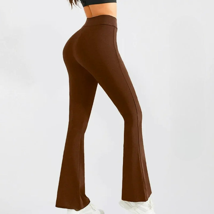 High-Waist Flared Fitness Pants with Pockets