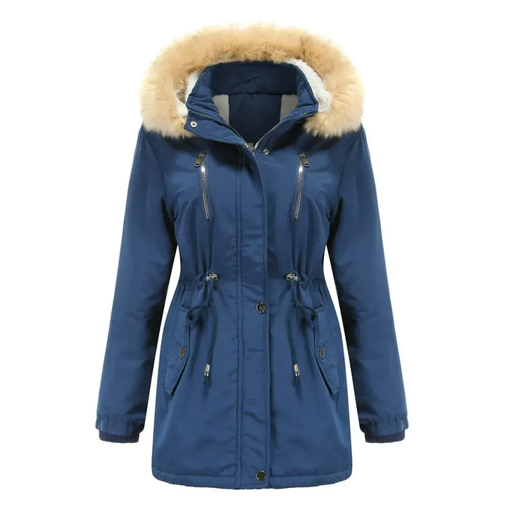 Hooded Winter Parka with Faux Fur Trim