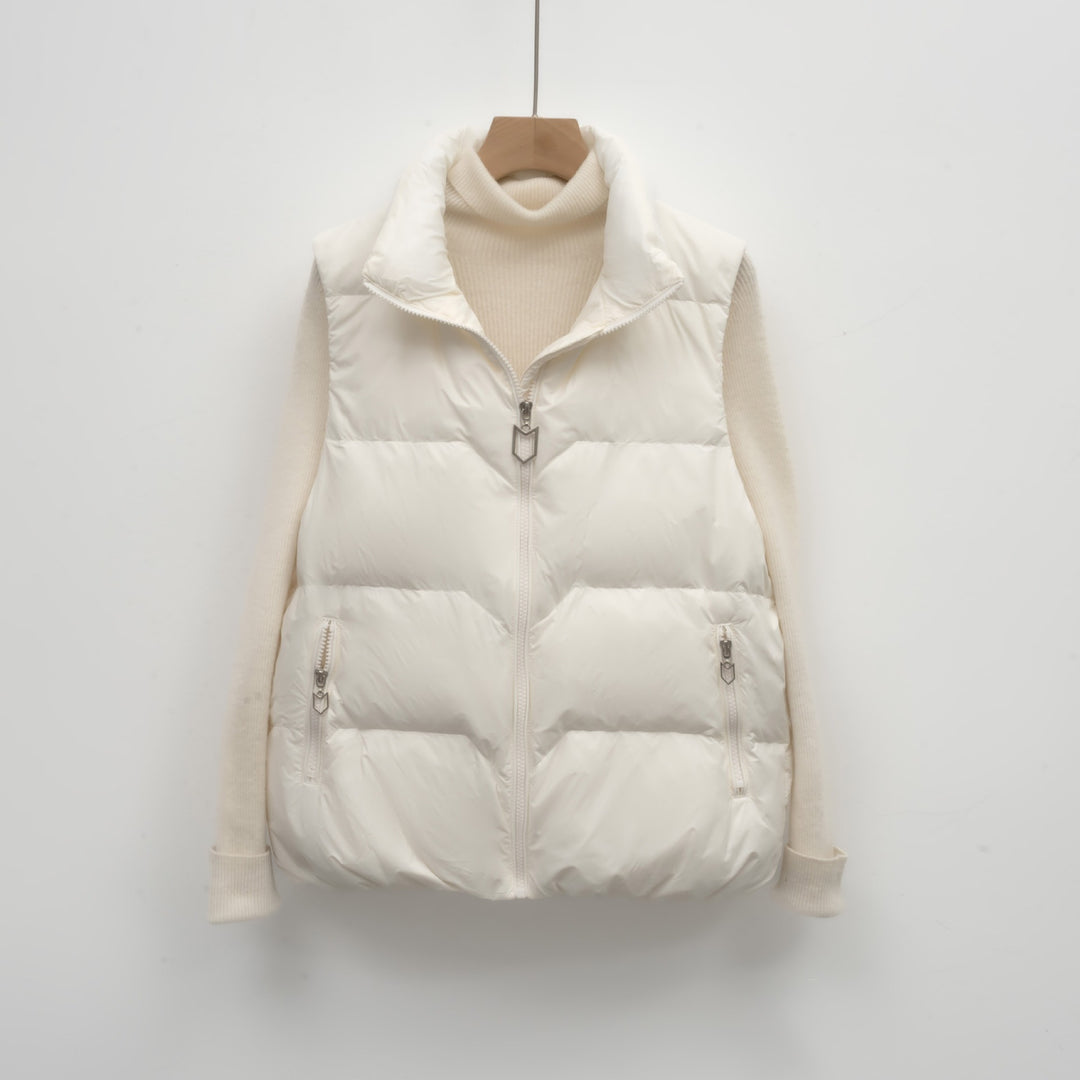 Lightweight Puffer Vest with High Neck