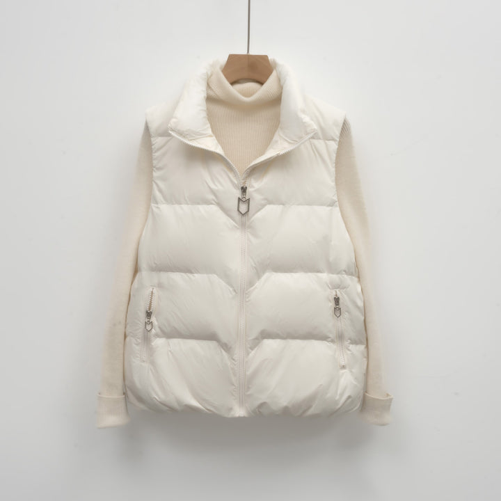 Lightweight Puffer Vest with High Neck