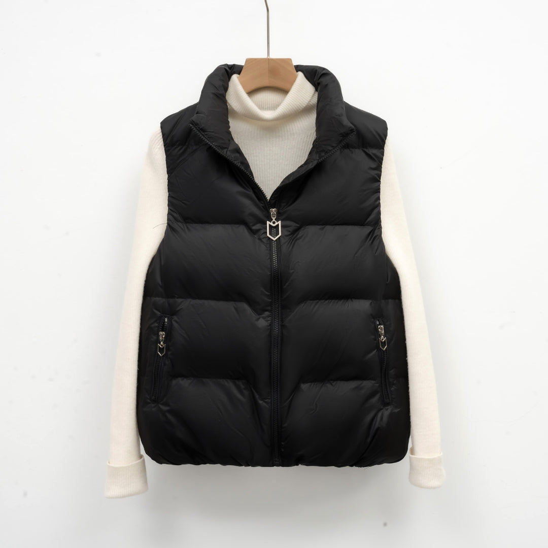 Lightweight Puffer Vest with High Neck