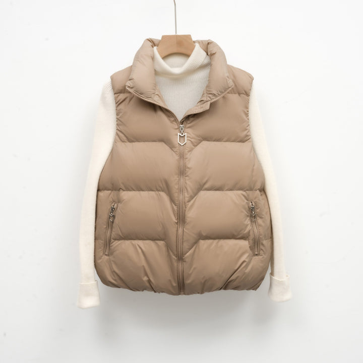 Lightweight Puffer Vest with High Neck