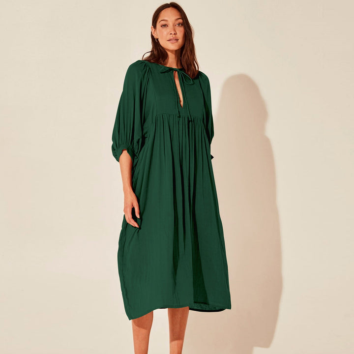 Tie-Front Midi Dress