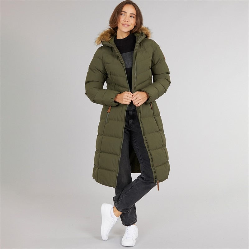 Women’s Long Waterproof Padded Hooded Coat