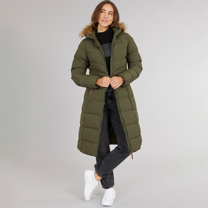 Women’s Long Waterproof Padded Hooded Coat