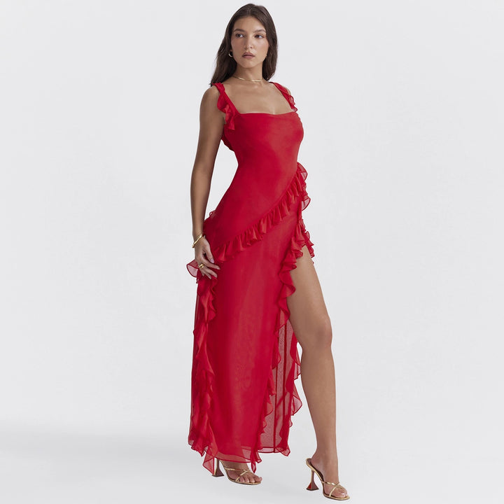 Ruffled Maxi Dress – Effortless Elegance with a Bold Edge