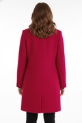 Women’s Wool Blend Coat with Stand Collar and Functional Pockets