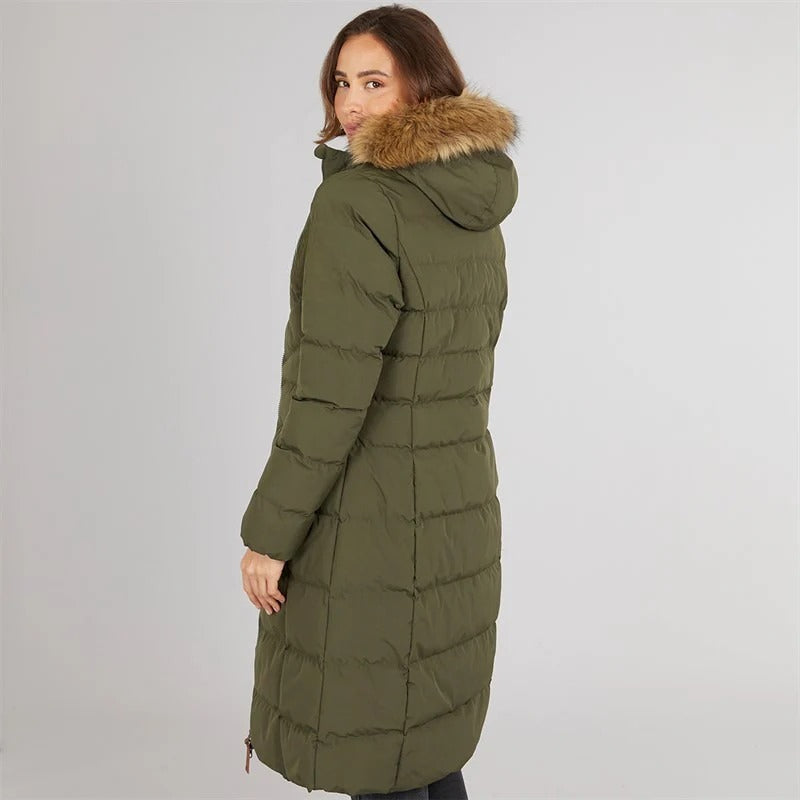 Women’s Long Waterproof Padded Hooded Coat