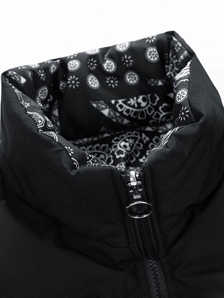 Reversible Paisley Puffer Coat